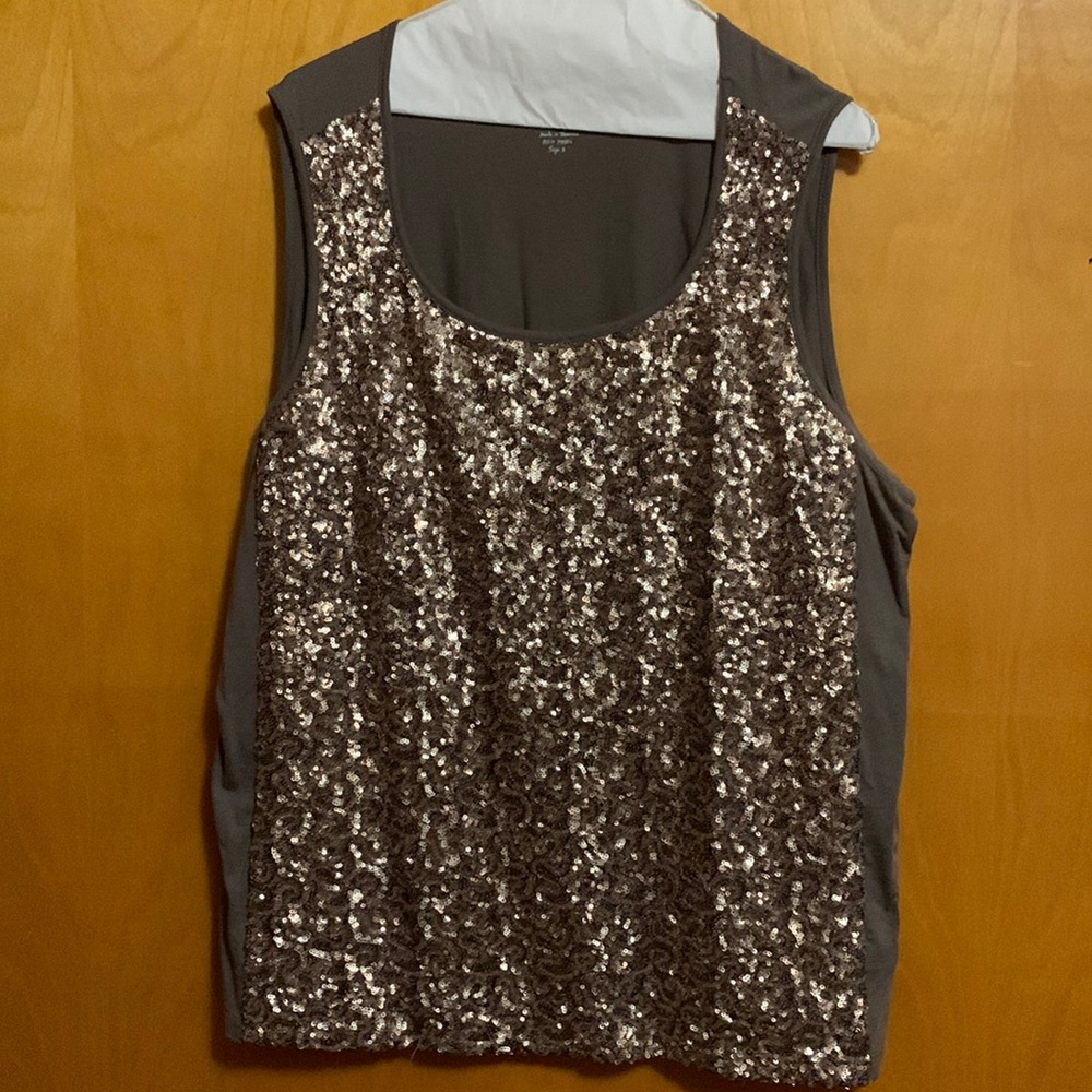 Chico’s gold and bronze sequin tank top